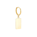 9ct Solid Gold Rectangle Charm Hoops