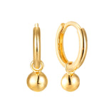 9ct Solid Gold Bead Charm Hoops