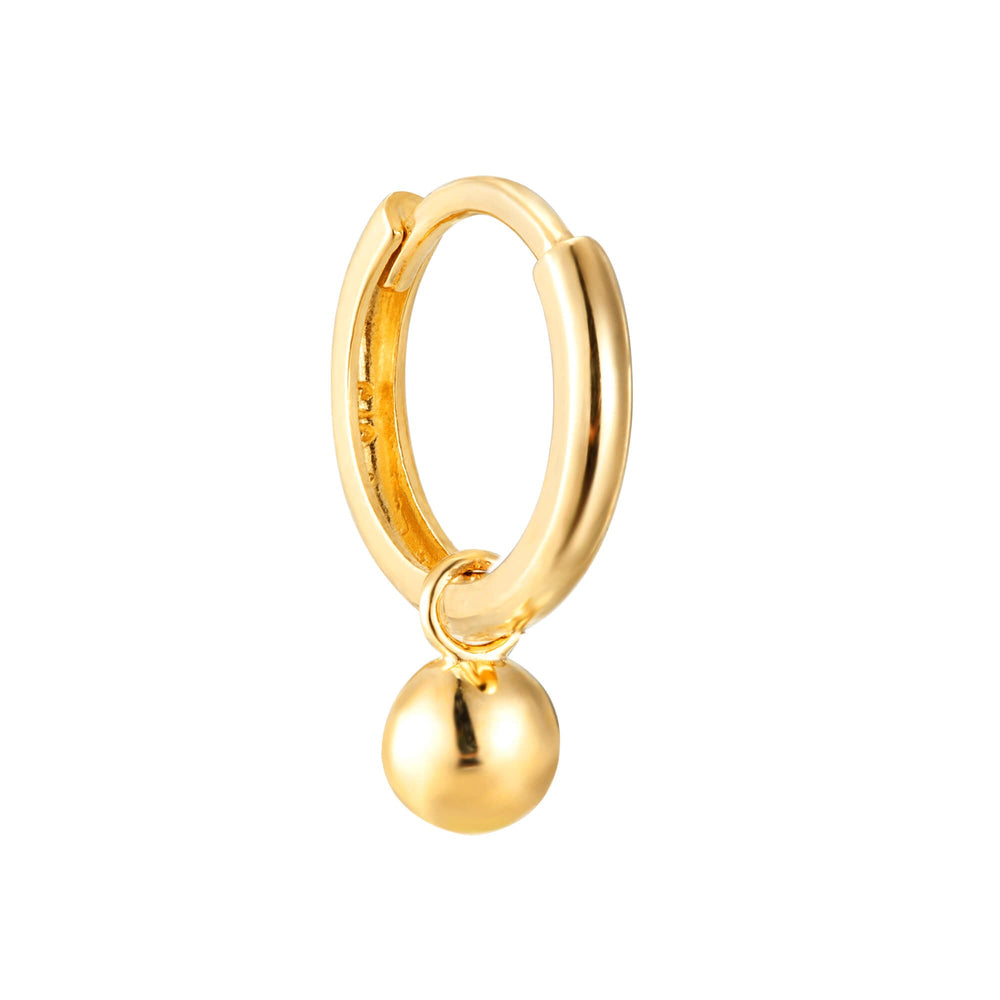 9ct Solid Gold charm hoop earrings - seol gold