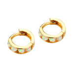  9ct Solid Gold opal hoop - seol gold