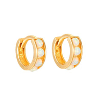  9ct Solid Gold opal hoop - seol gold