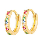 Seol gold - 9ct Solid Gold multicolored cz hoops