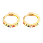 Seol gold -  9ct Solid Gold multicolored cz hoops