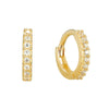 9ct Solid Gold 9mm CZ Huggie Hoops - seolgold