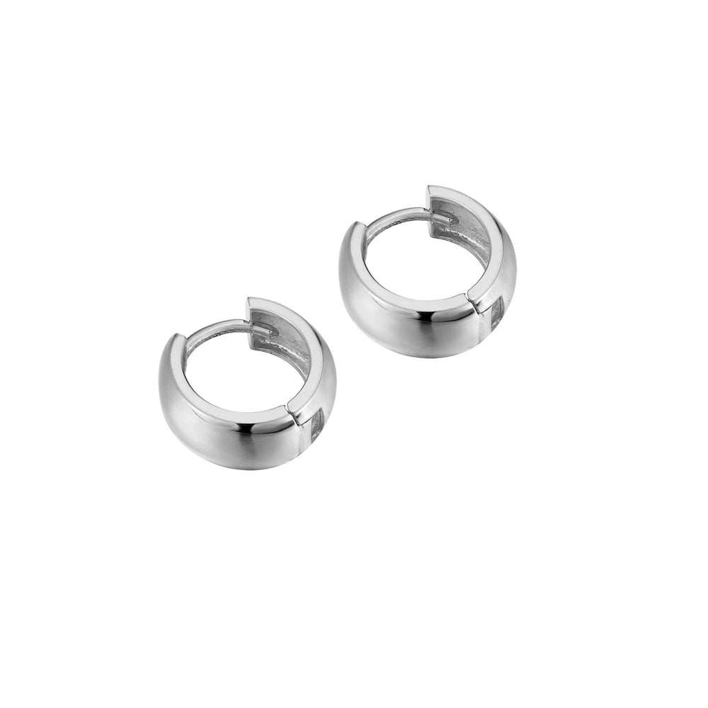 Sterling Silver Tiny Thick Huggie Earrings