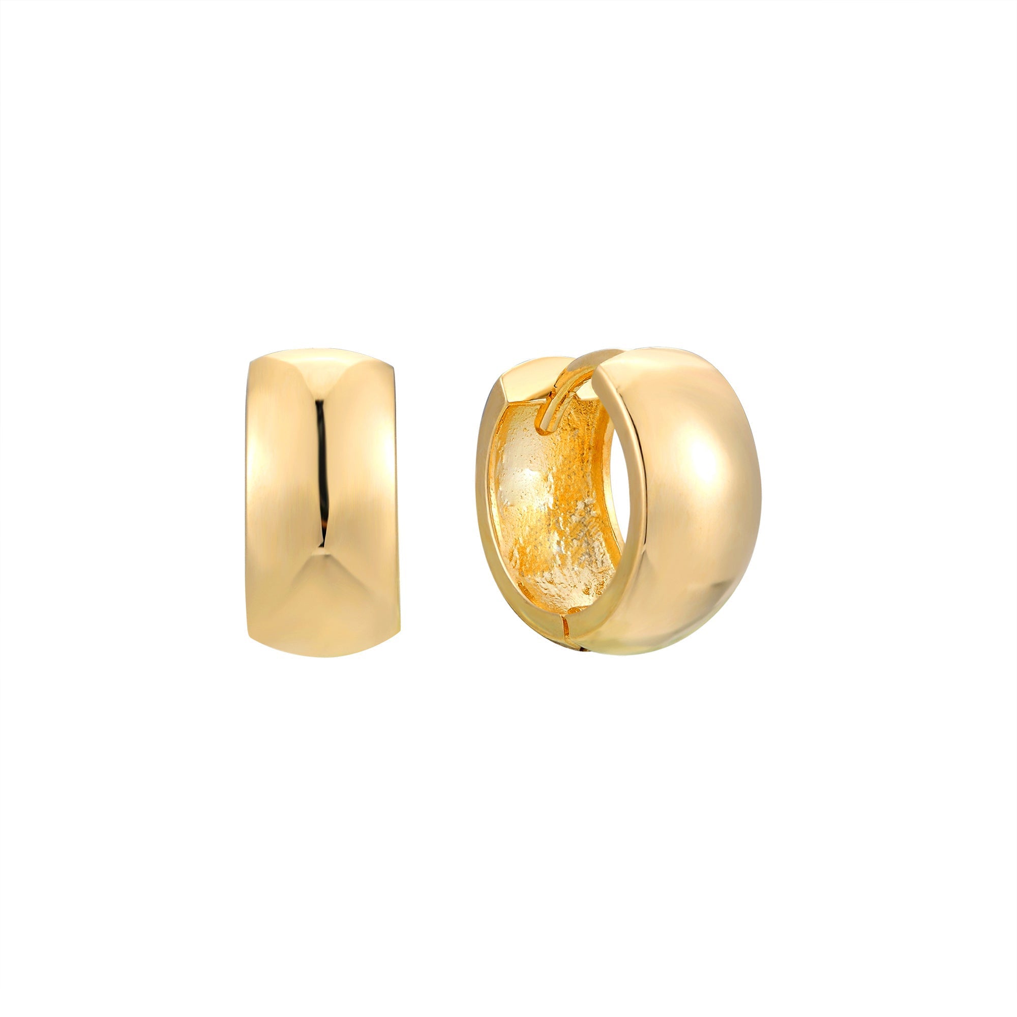 18ct Gold Plated Tiny Thick Huggie Earrings