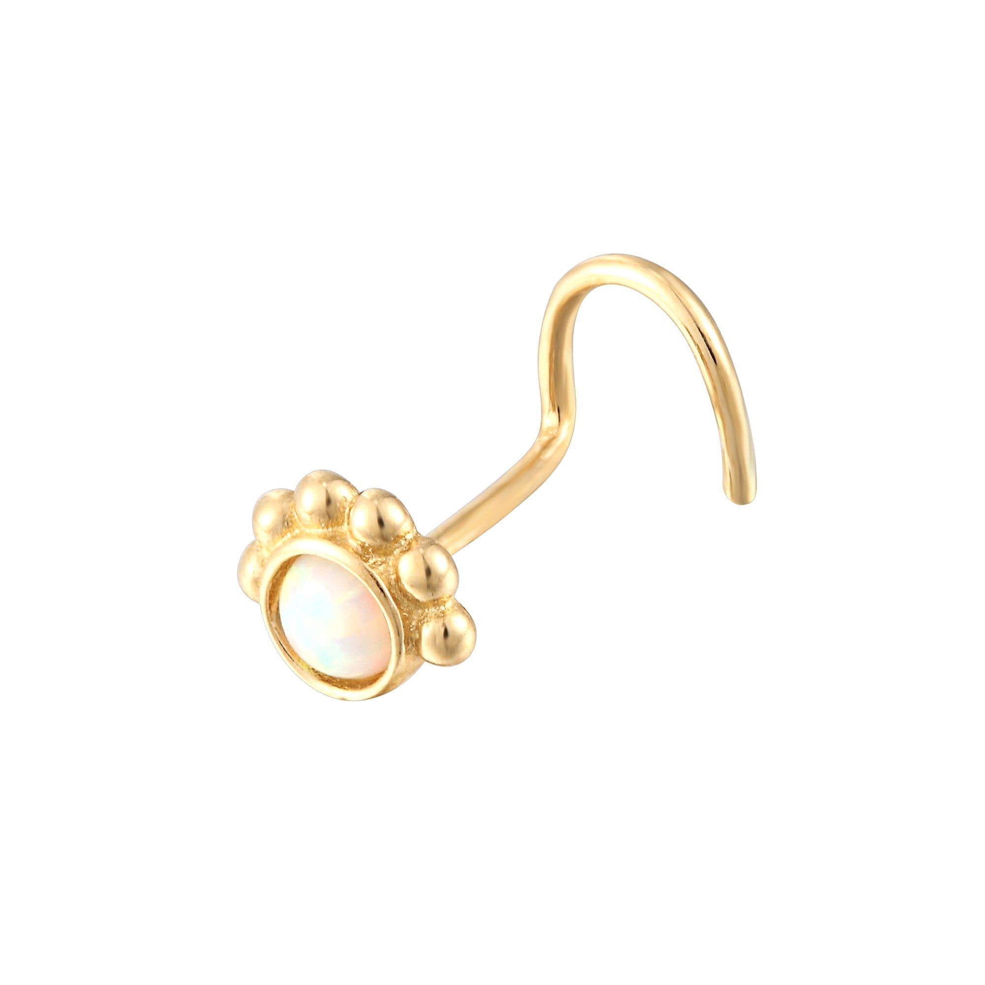 9ct gold - opal nose stud - seolgold
