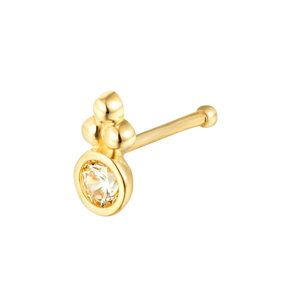9ct Solid Gold CZ Dotted Nose Stud