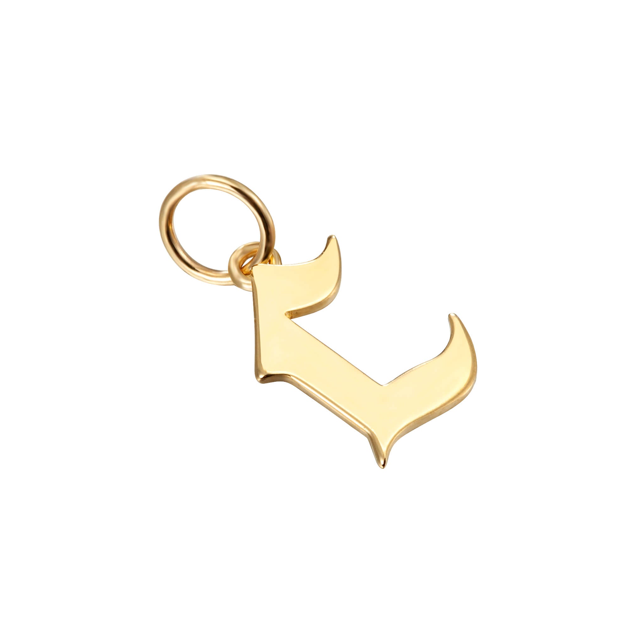 solid gold letter charm - seolgold