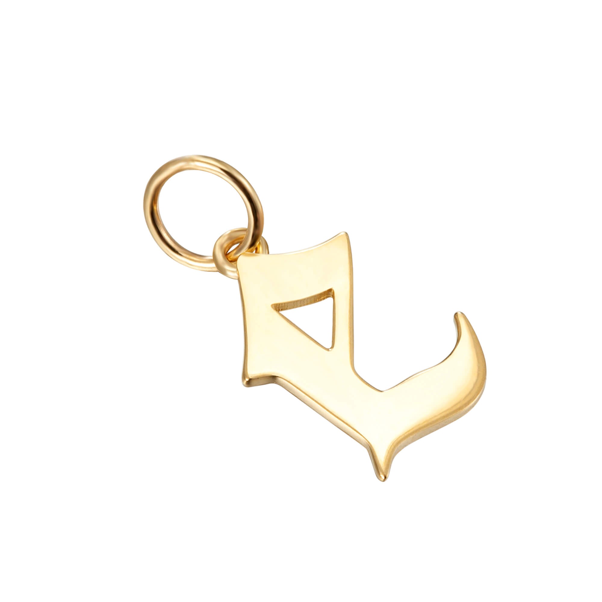solid gold letter charm - seolgold
