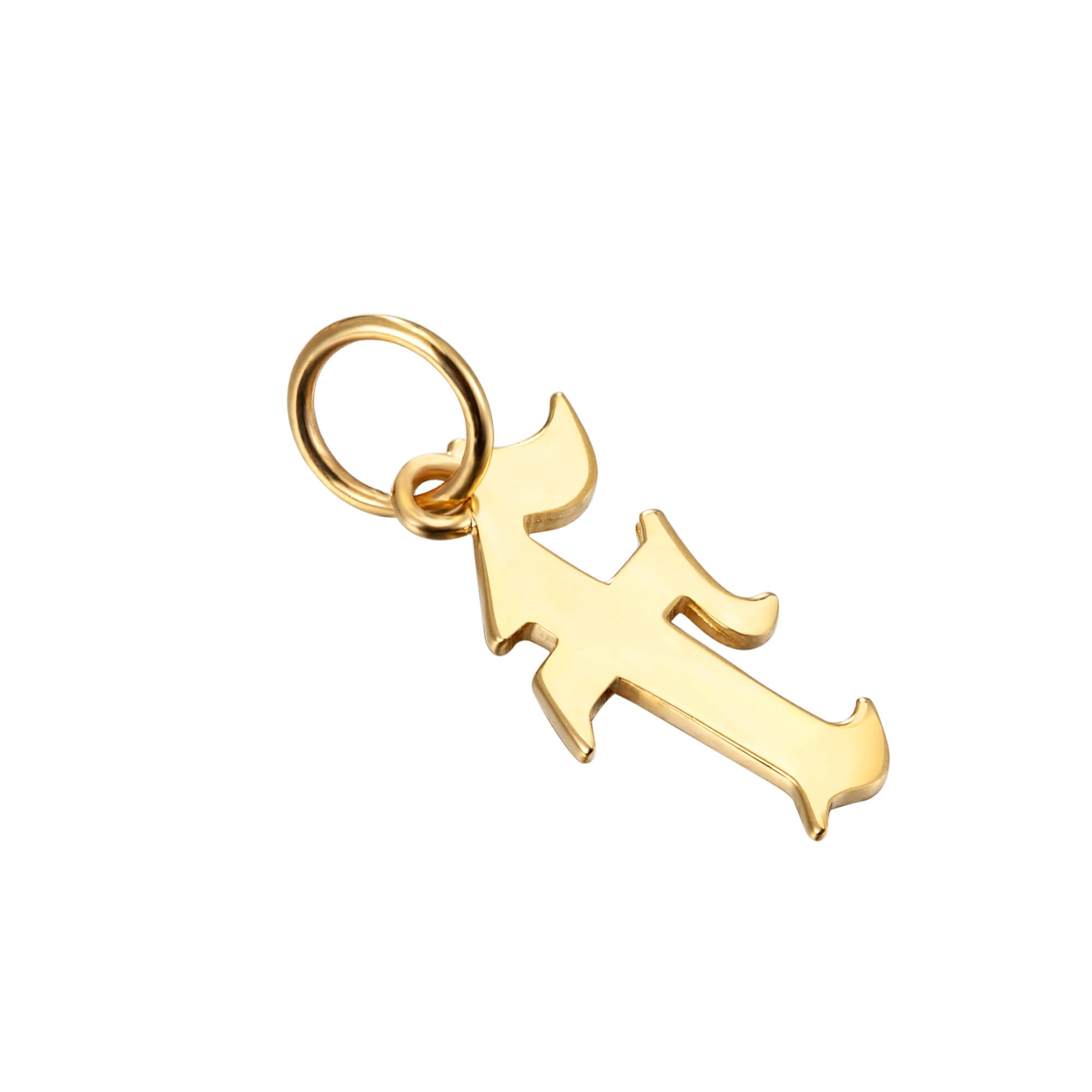 solid gold letter charm - seolgold
