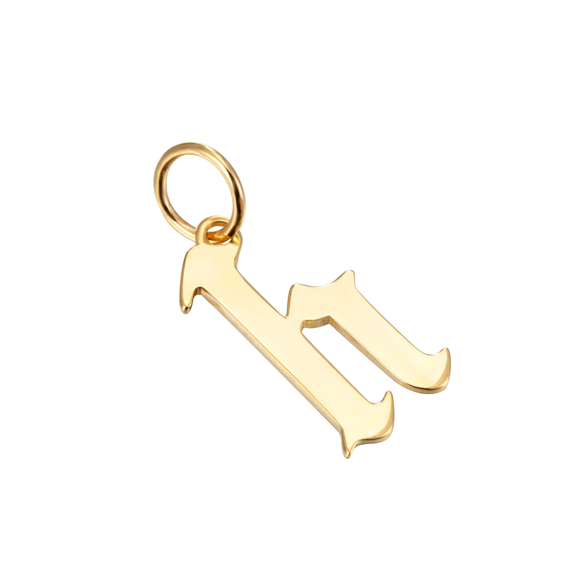 solid gold letter charm - seolgold