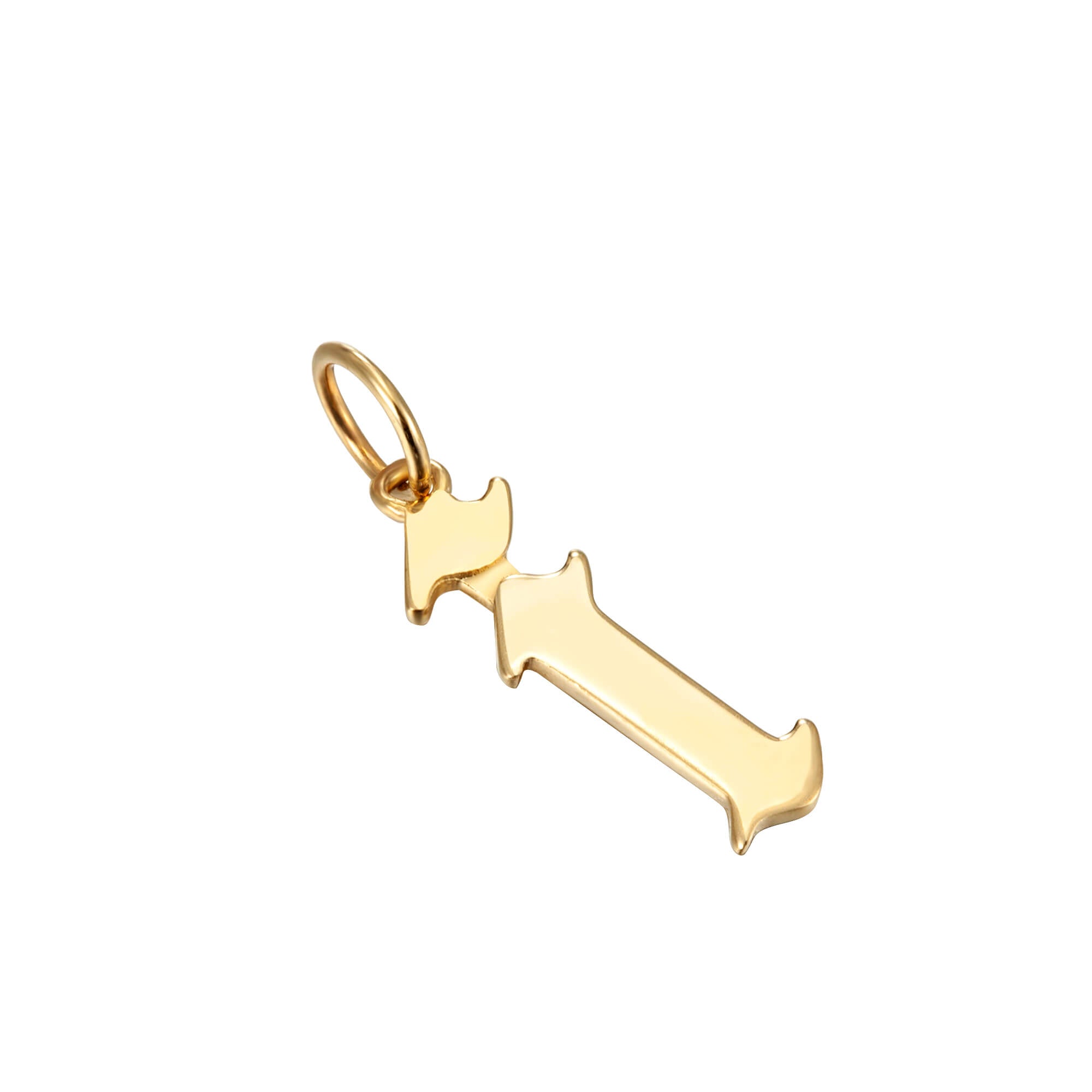 solid gold letter charm - seolgold
