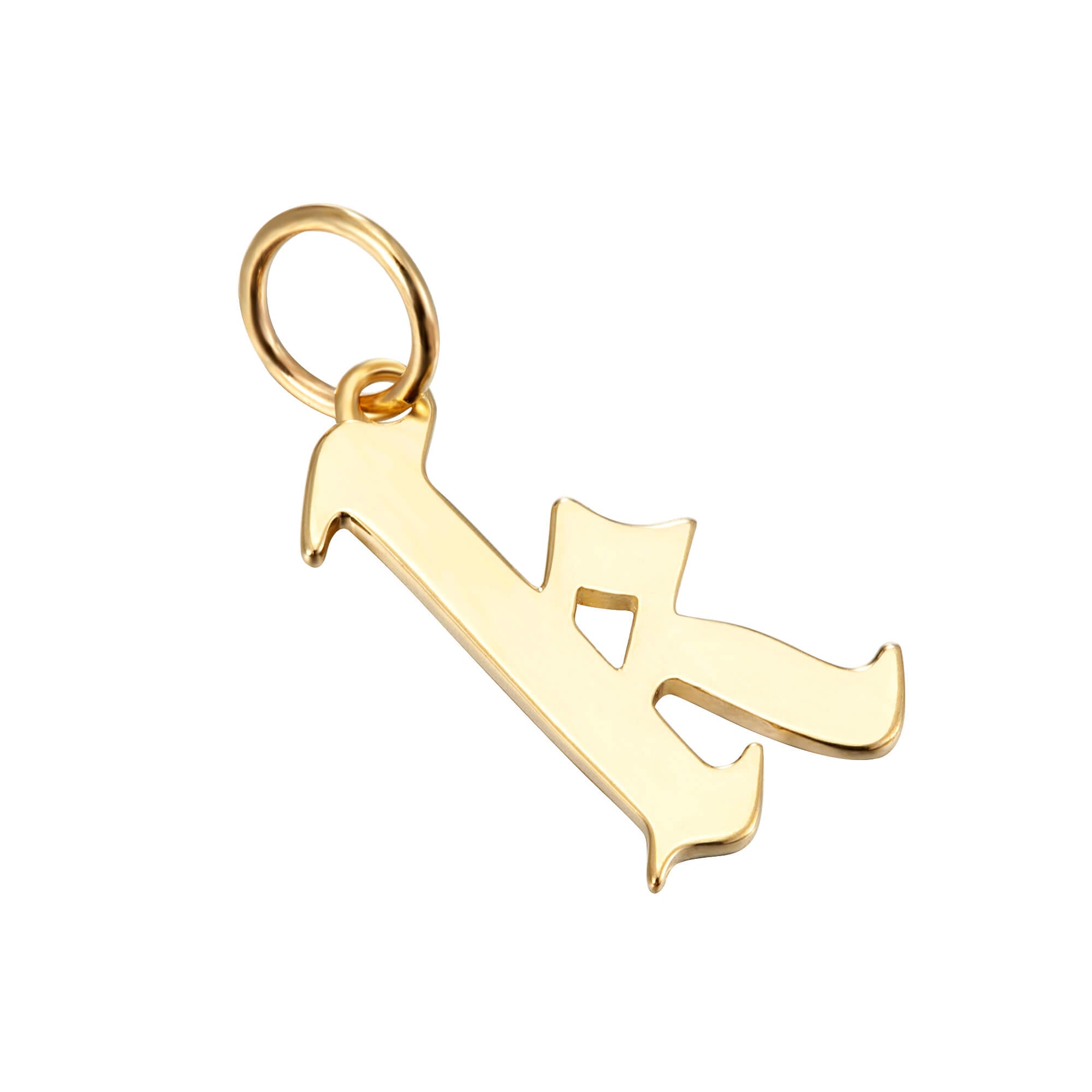solid gold letter charm - seolgold