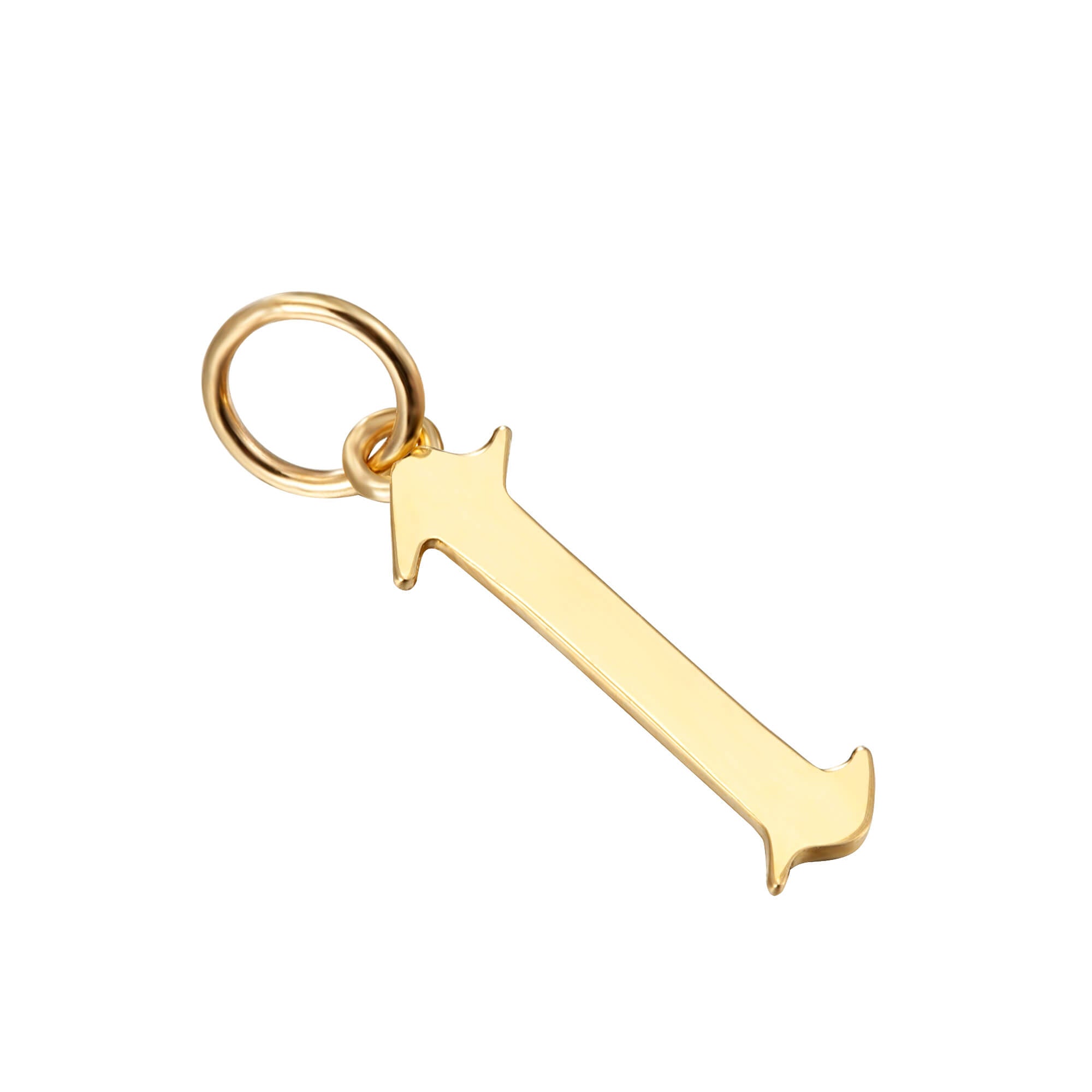 solid gold letter charm - seolgold