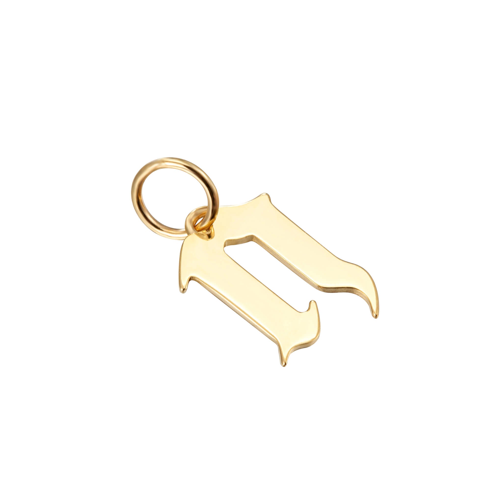 solid gold letter charm - seolgold