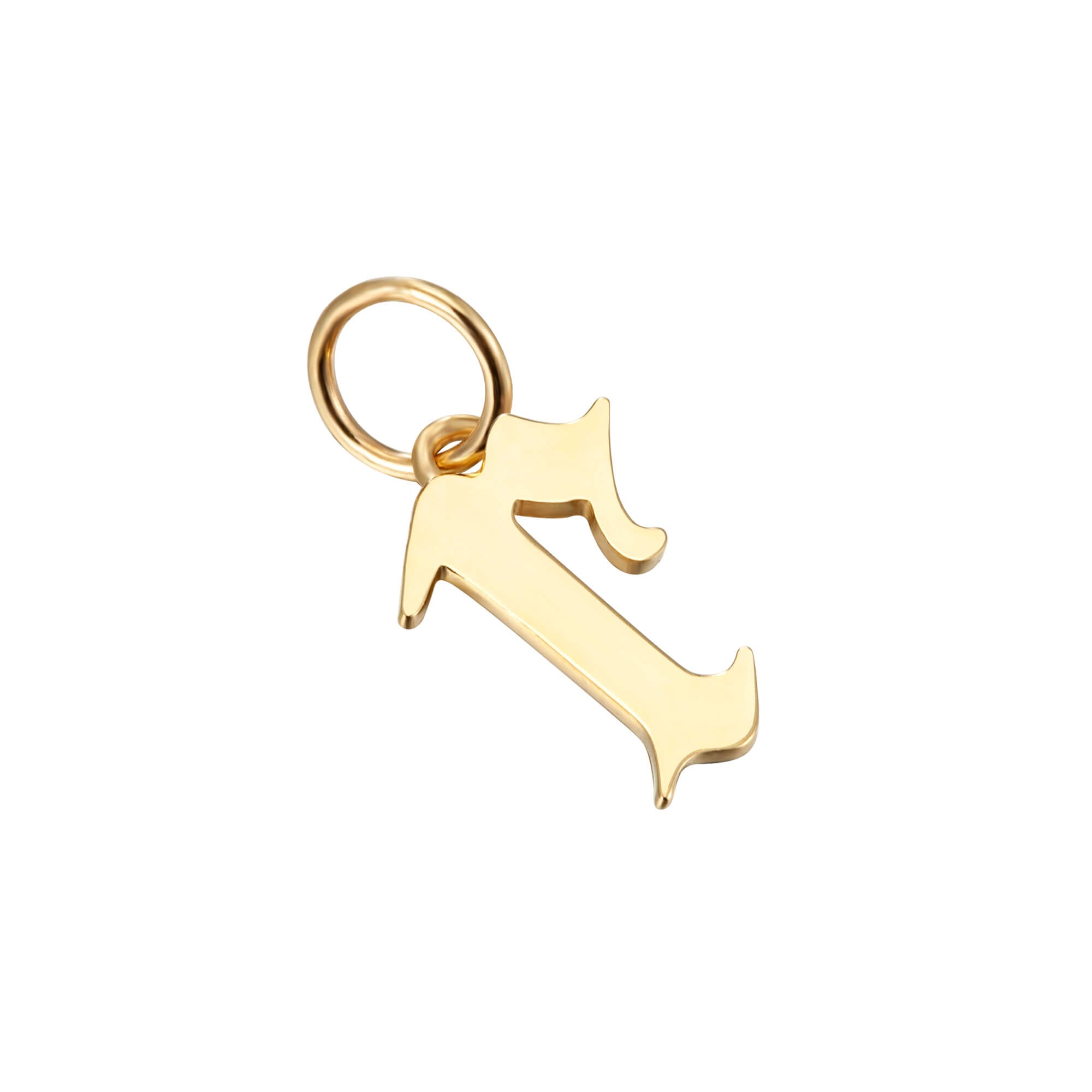 solid gold letter charm - seolgold