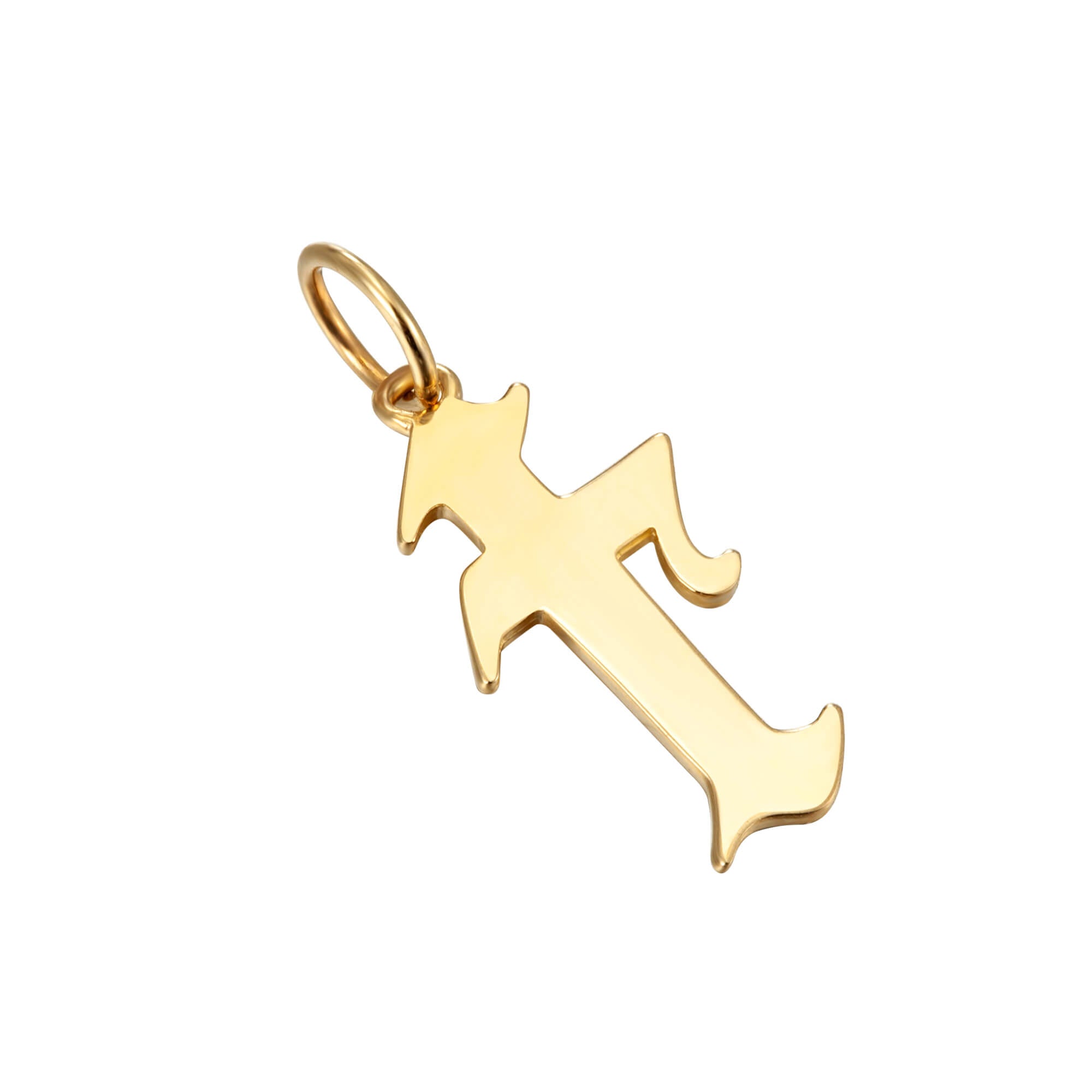 solid gold letter charm - seolgold