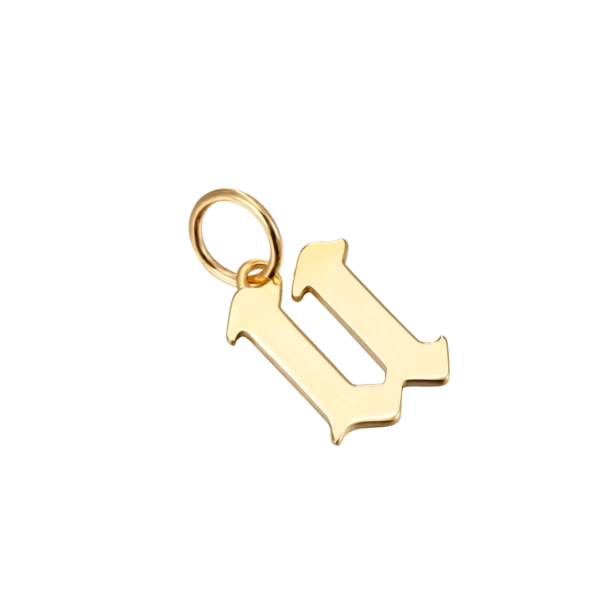 solid gold letter charm - seolgold