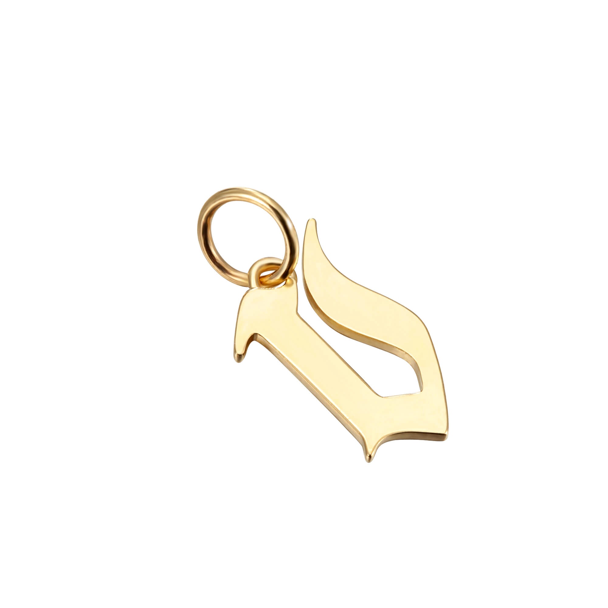 solid gold letter charm - seolgold