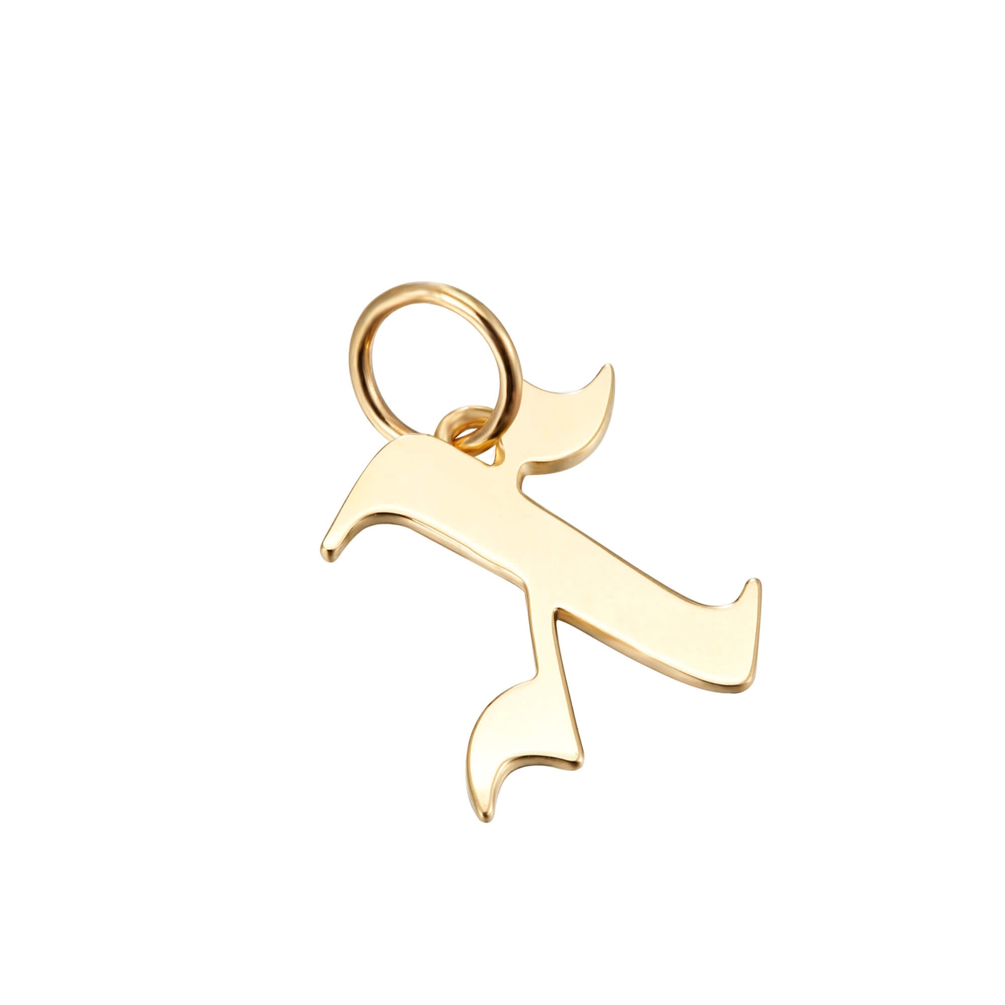 solid gold letter charm - seolgold