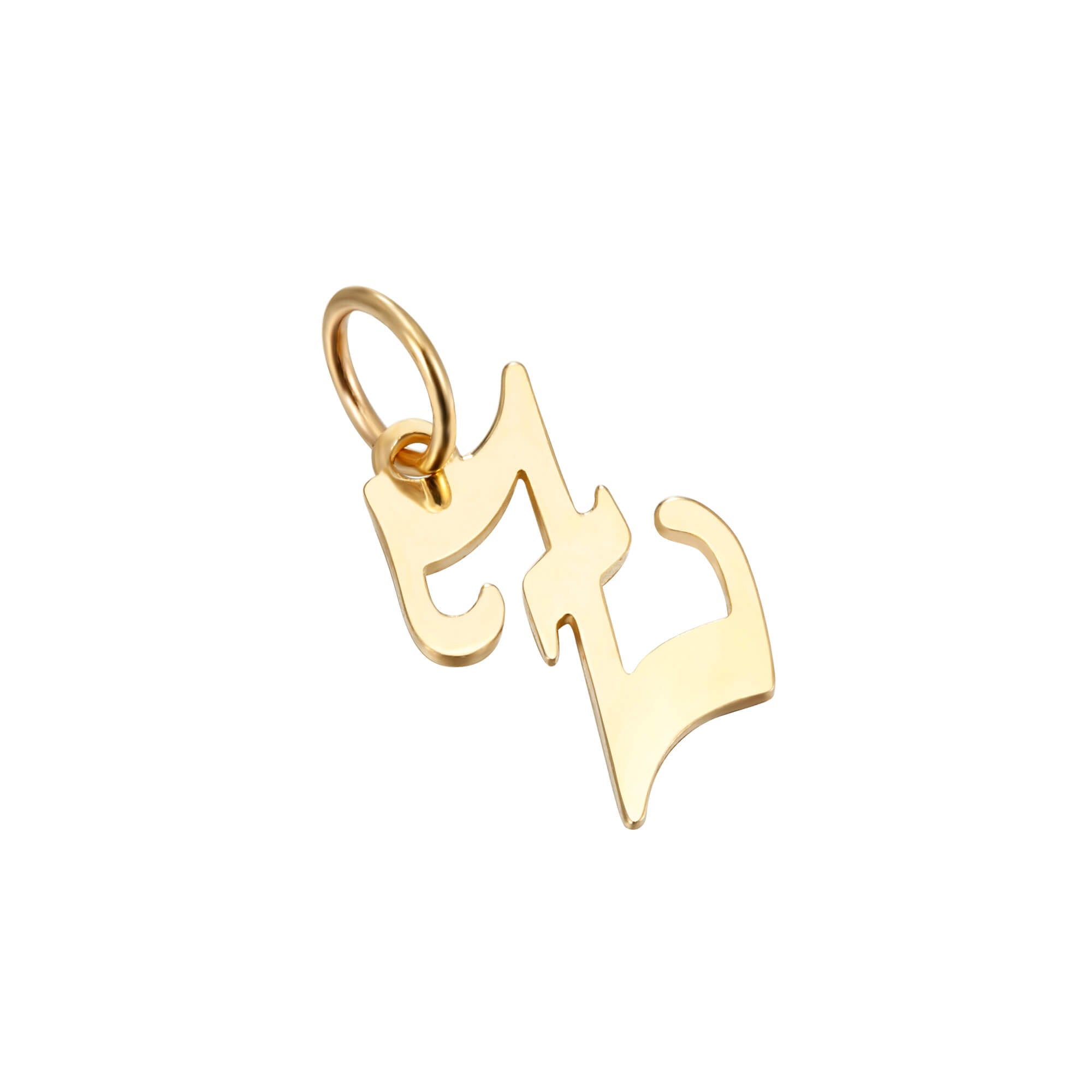 solid gold letter charm - seolgold