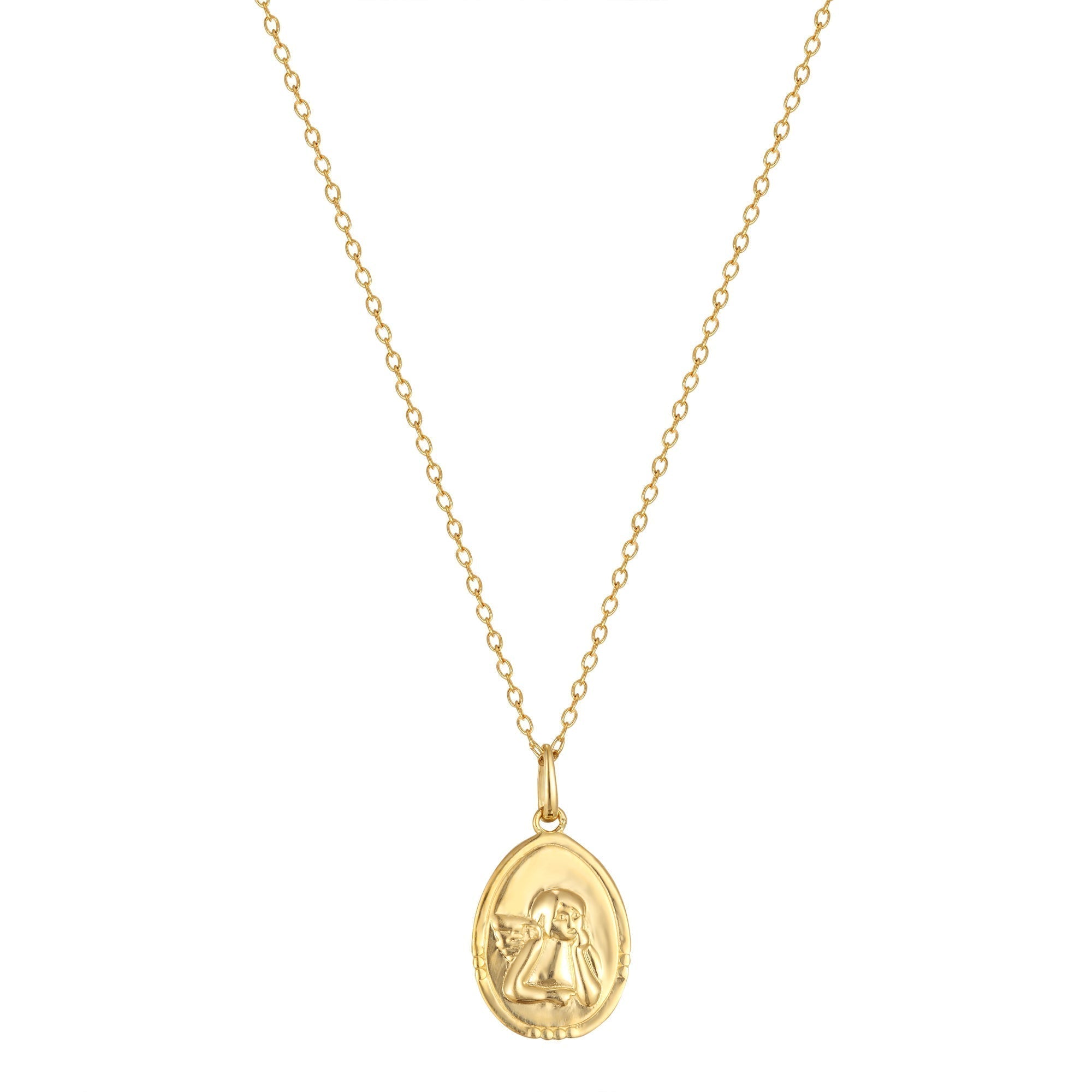 Oval Cherub Pendant - seol-gold