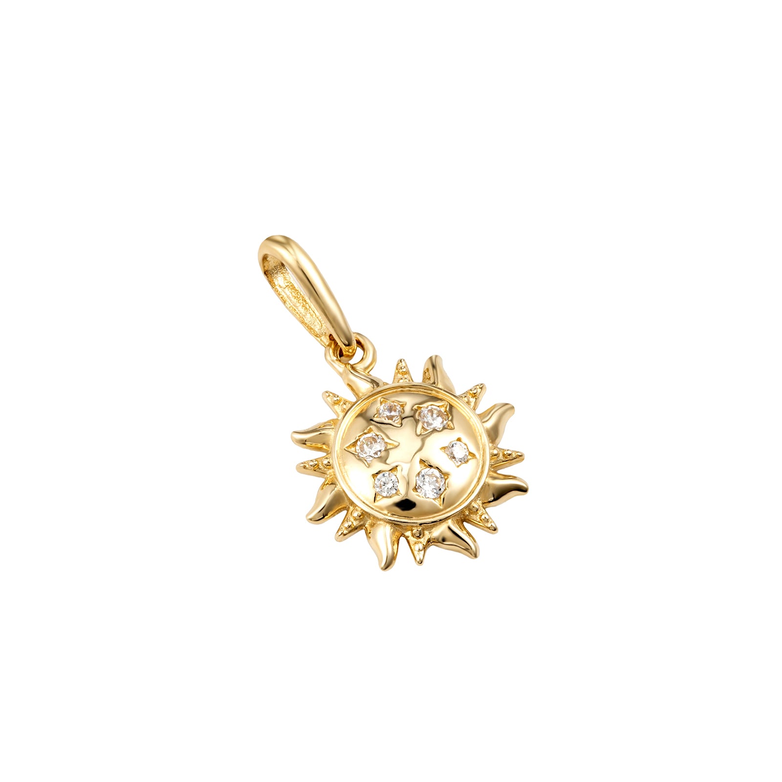 9ct solid gold sun pendant - seolgold