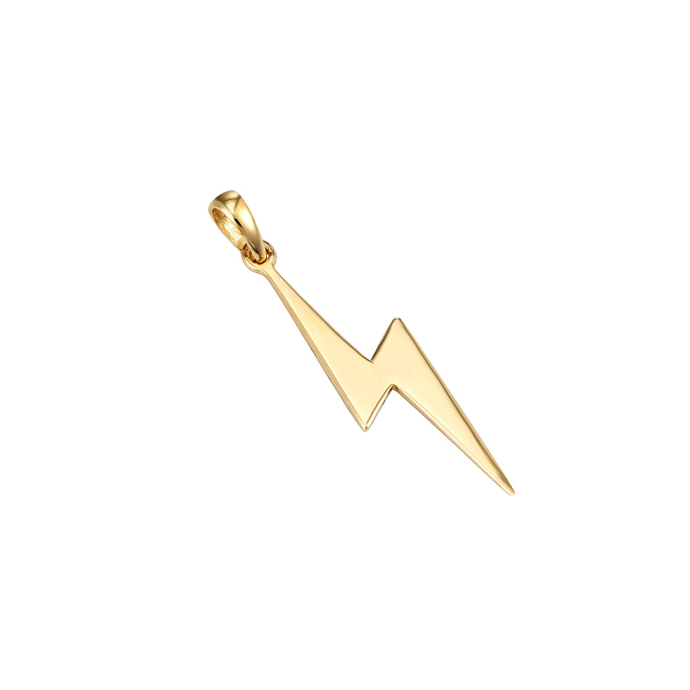 9ct Solid Gold Large Lightning Bolt Pendant
