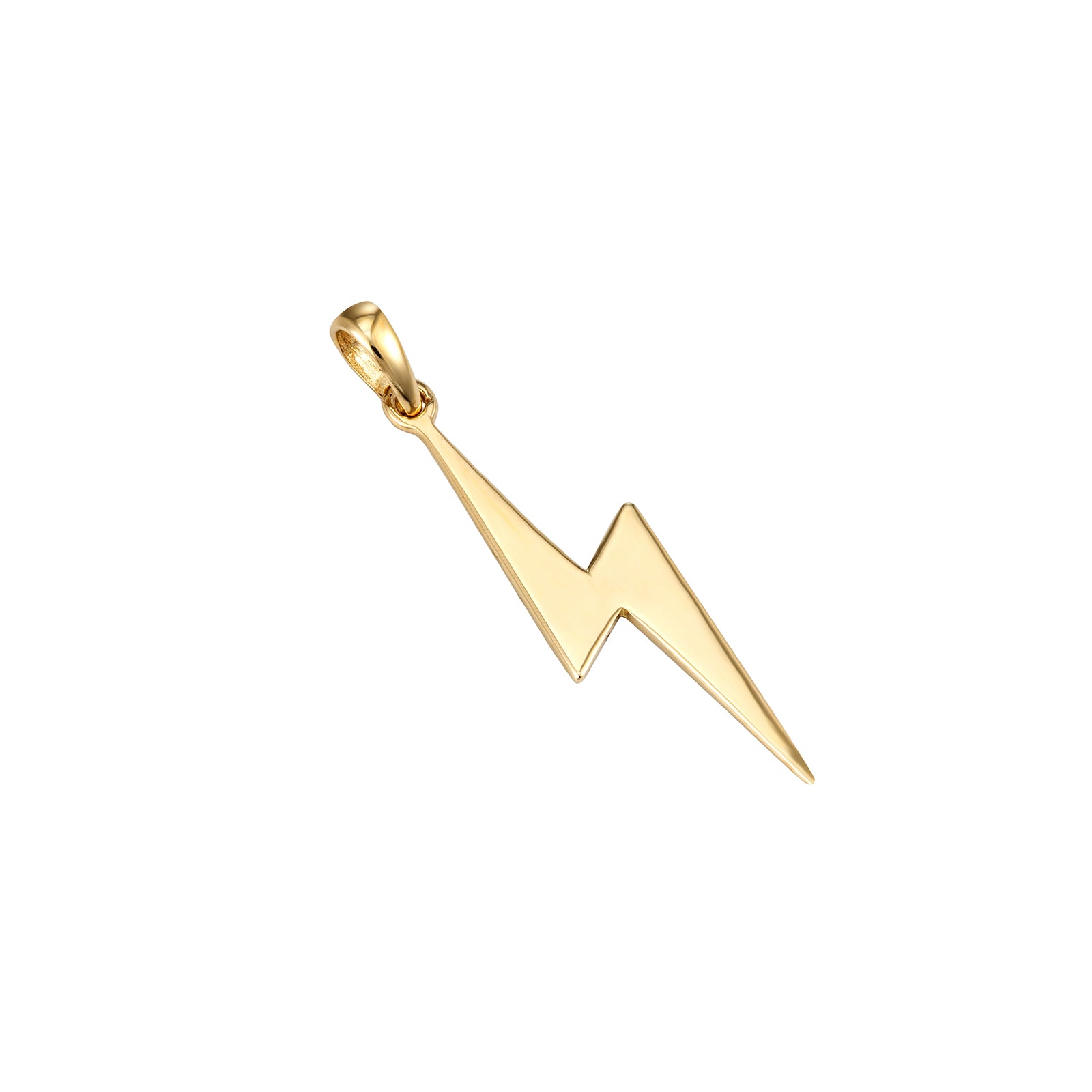 9ct Solid Gold Large Lightning Bolt Pendant - Main Image