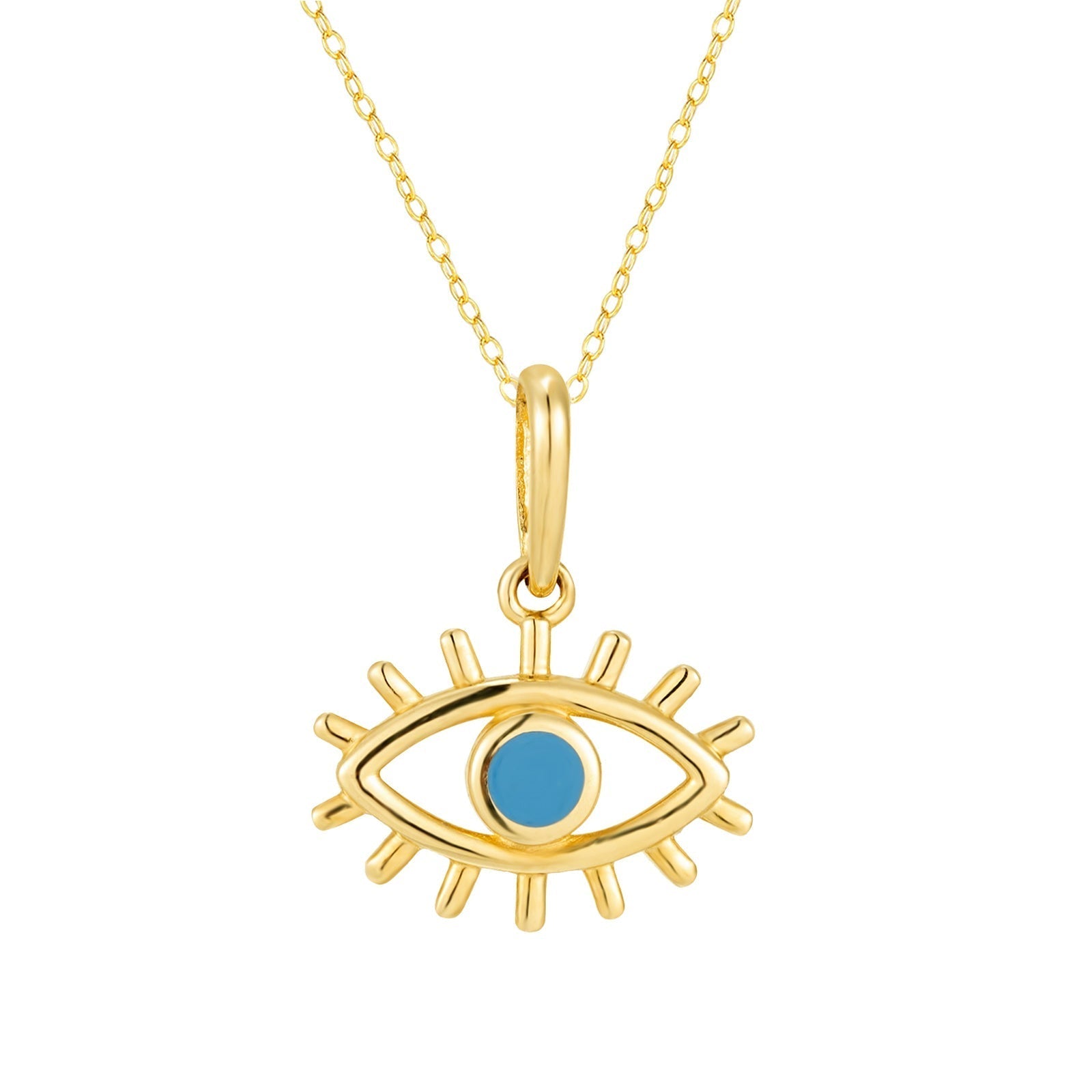 blue enamel eye pendant - seolgold