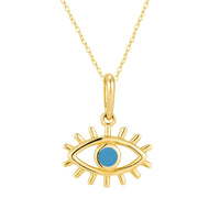 blue enamel eye pendant - seolgold
