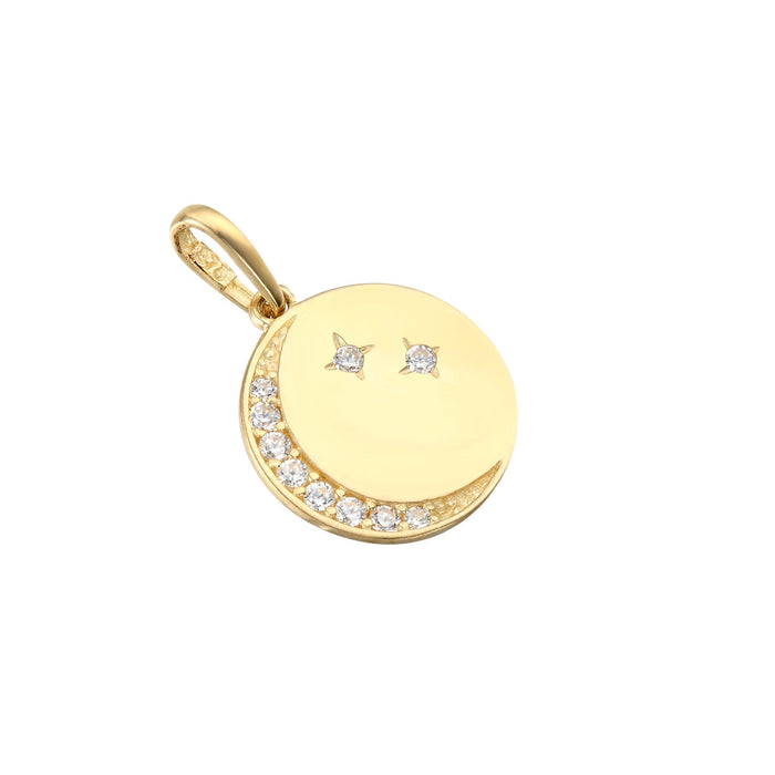 9ct gold moon star charm - seolgold