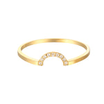9ct Solid Gold CZ Studded Arch Ring