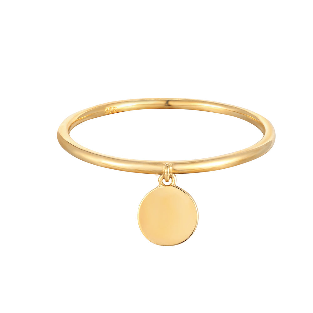 9ct Solid Gold Disc Charm Ring