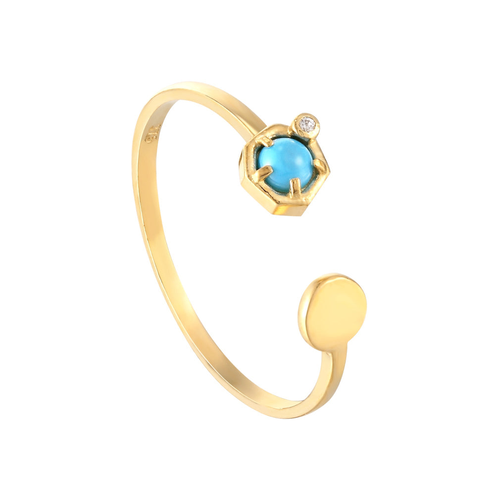 gold turquoise ring - seol-gold