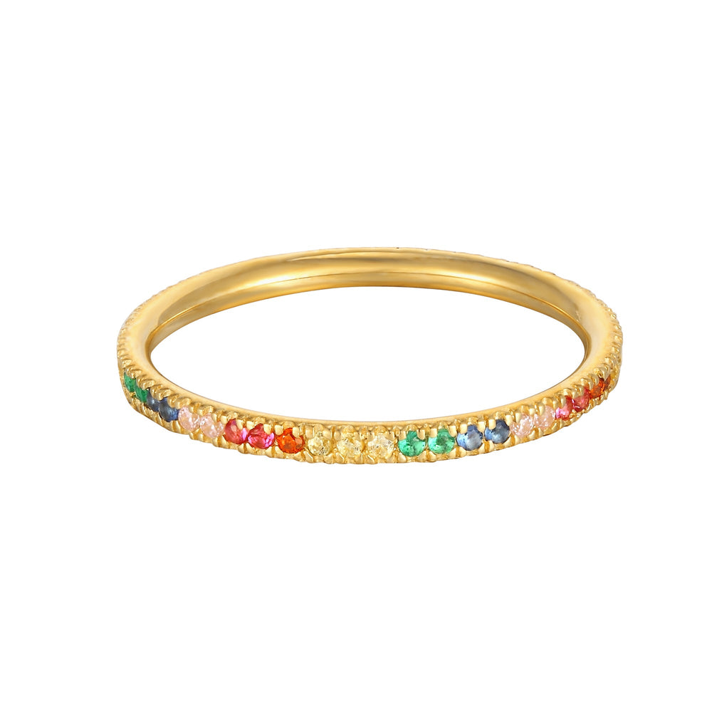 18ct Gold Vermeil Rainbow Eternity Ring