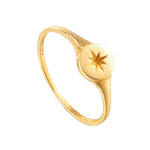 9ct Solid Gold Compass Star Signet Ring