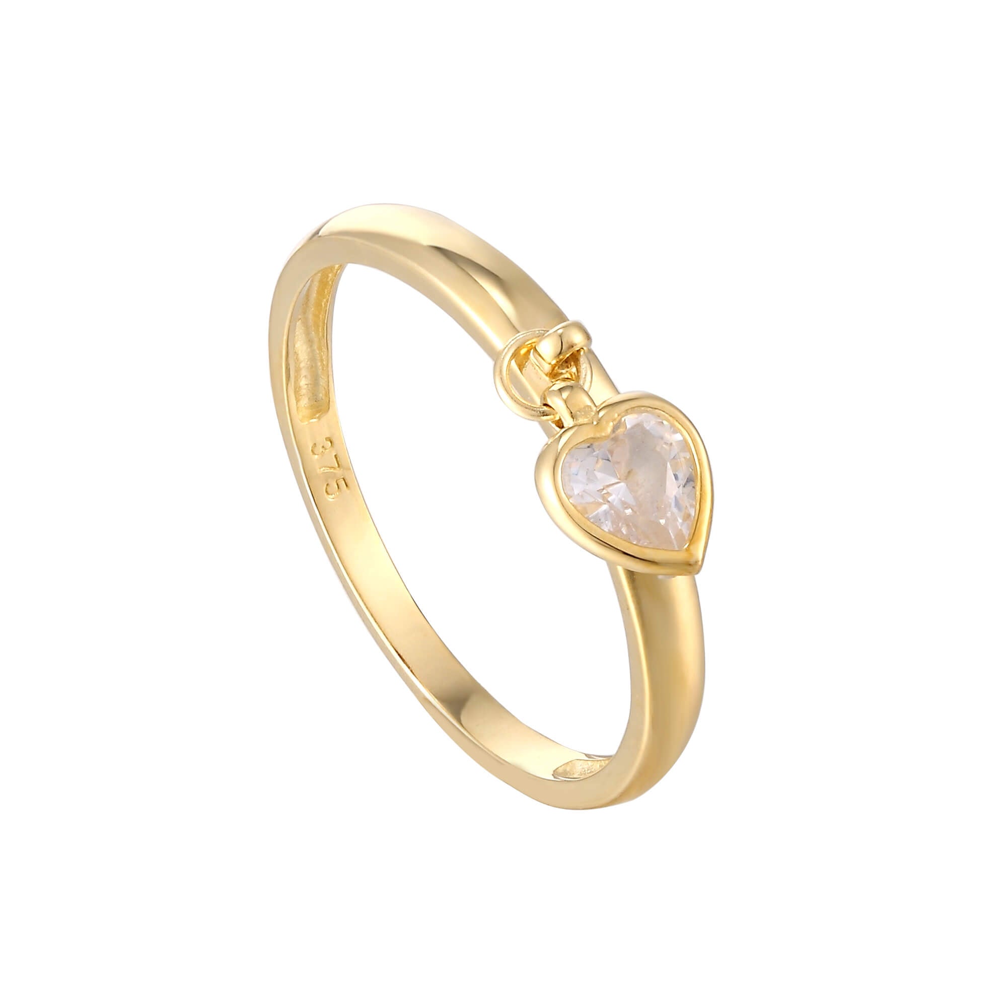 9ct heart charm ring - seol gold