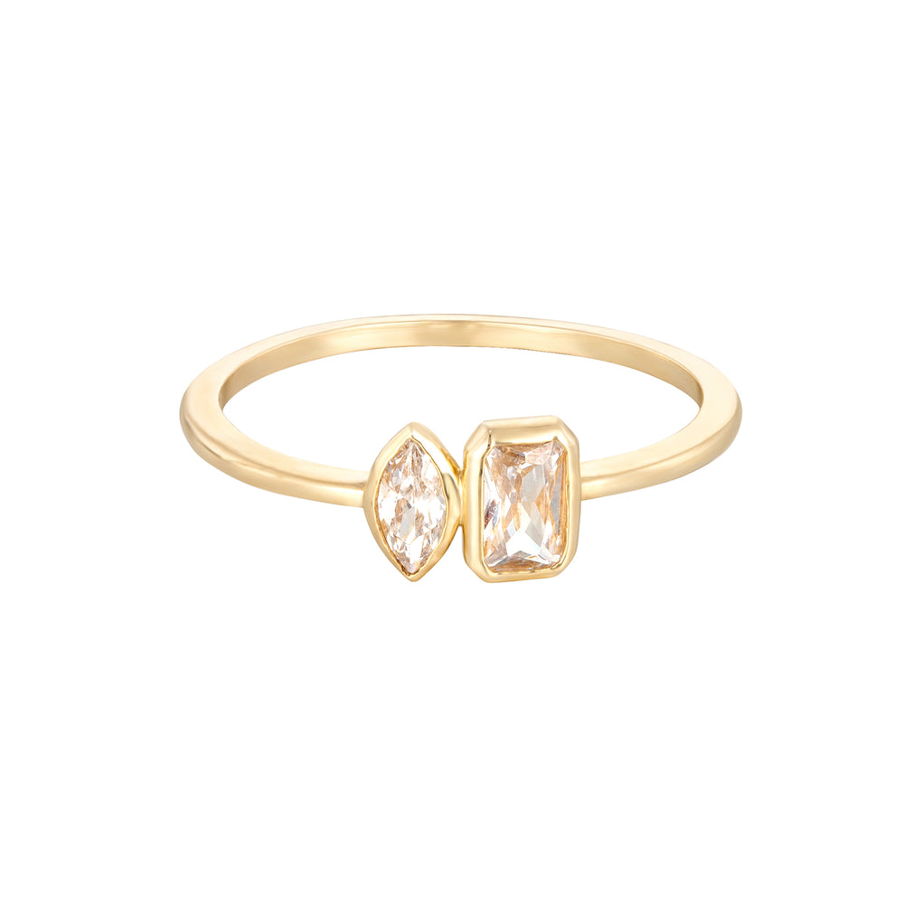 9ct Solid Gold Moi Et Toi CZ Ring