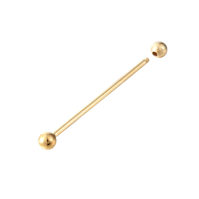  9ct Solid Gold scaffold barbell stud - seol-gold