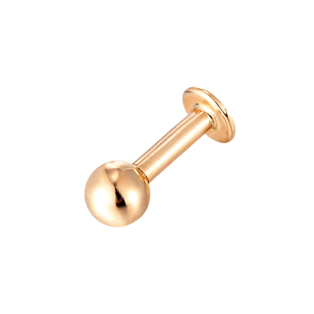 9ct Solid Rose Gold Labret Ball Stud