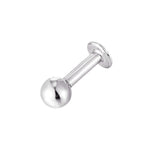 9ct Solid White Gold Labret Ball Stud