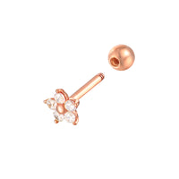 rose gold flower stud earring  - seolgold