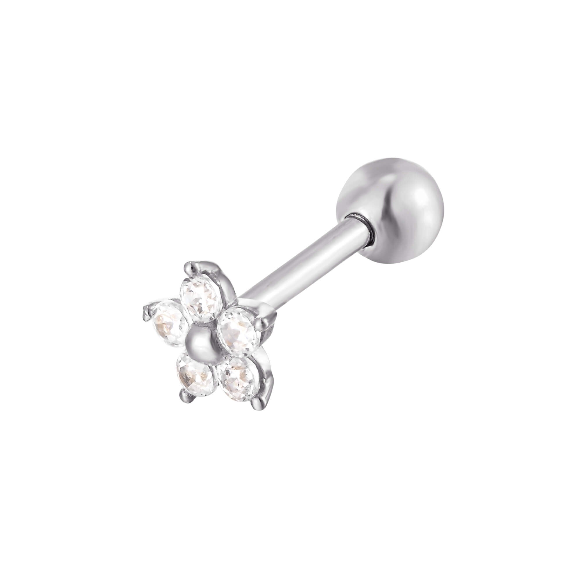 9ct white gold cartilage stud - seolgold