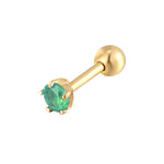 9ct Solid Gold Emerald CZ Claw Stud