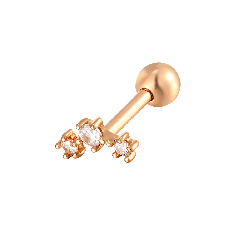 9ct Solid Rose Gold Constellation CZ Stud