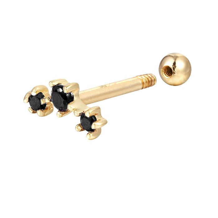 Black Constellation CZ Stud - Seol Gold