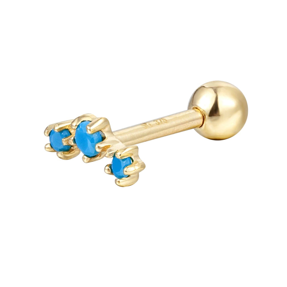9ct Solid Gold Turquoise Constellation CZ Stud