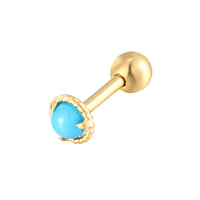 gold turquoise cartilage earring - seol-gold